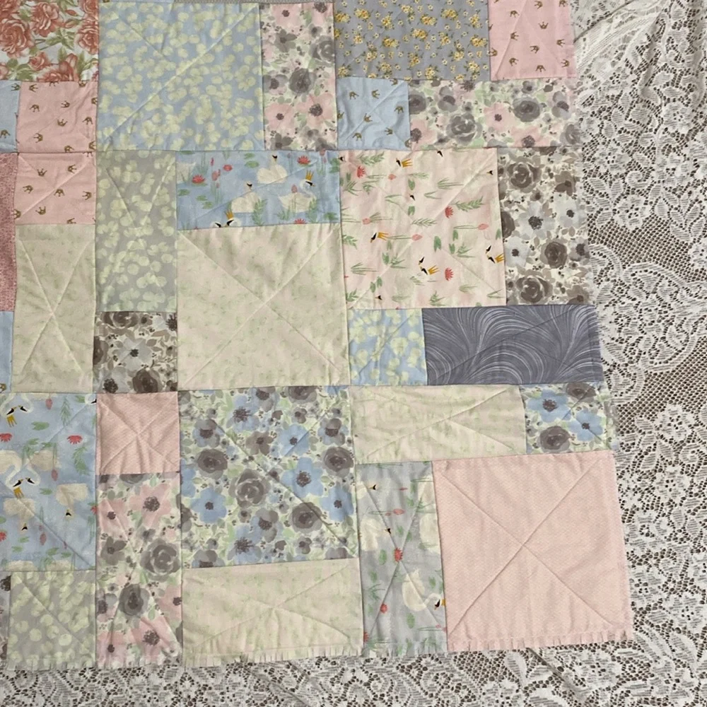 Brand New Baby Quilt with Girly Princess Motifs